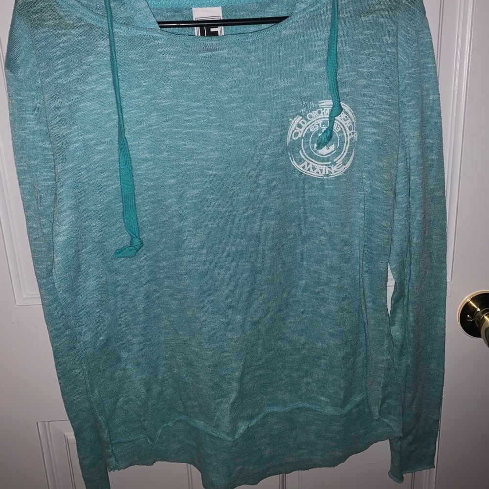 Very light, turquoise hoodie